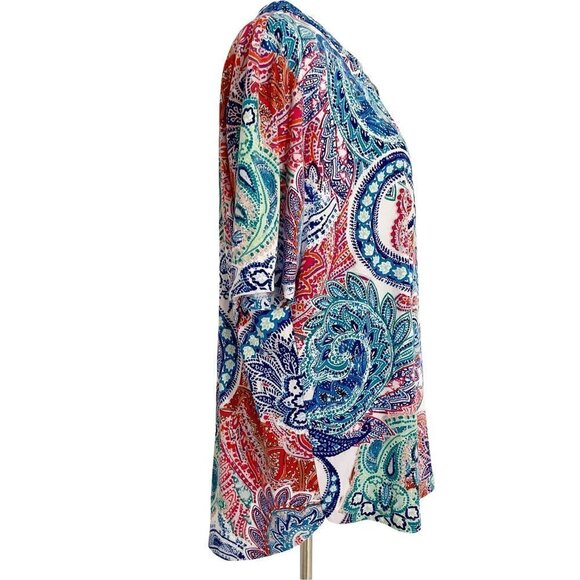 WinterSilks XL Top Blouse Colorful Paisley - Picture 2 of 6